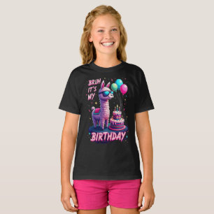 Bruh Es ist mein Geburtstag Llama Piñata Funny Ret T-Shirt