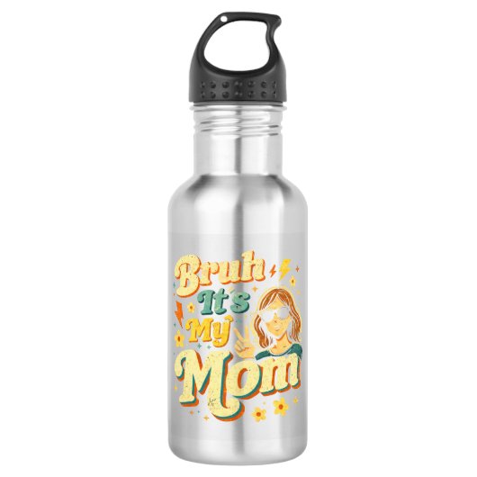 Bruh Es ist meine Mutter Lustig Coole Retro Mutter Edelstahlflasche (Vorderseite)