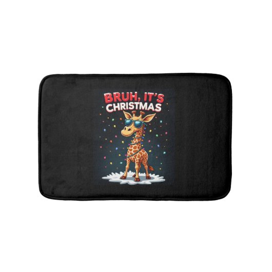 Bruh Es ist Weihnachten Giraffe Funny Dabbing Long Badematte (Vorderseite)
