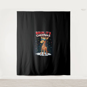 Bruh Es ist Weihnachten Giraffe Funny Dabbing Long Wandteppich