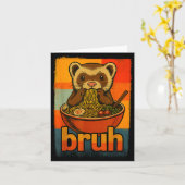 Bruh Ferret Eating Japanese Ramen Noodles Gift Men Karte (Gelbe Blume)