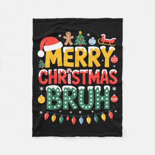 Bruh Frohe Weihnachten Santa Hut Hässlicher Pullov Fleecedecke (Vorderseite)