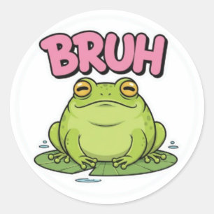 Bruh Frosch Aufkleber Süß Unbeeindruckter Frosch M