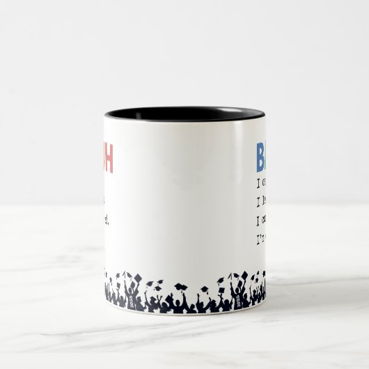 Bruh Funny Abschluss Geschenk Personalisiert Zweifarbige Tasse (Mittel)
