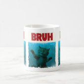 BRUH Funny Cat Grumpy Underwater Kitty Cat Liebhab Kaffeetasse (Mittel)