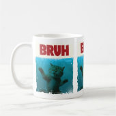 BRUH Funny Cat Grumpy Underwater Kitty Cat Liebhab Kaffeetasse (Links)