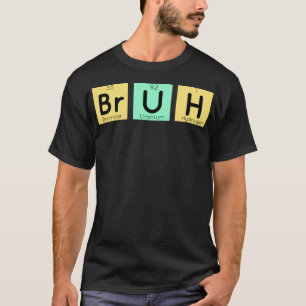 Bruh Funny Chemistry Gift Meme Periodic Table Meme T-Shirt