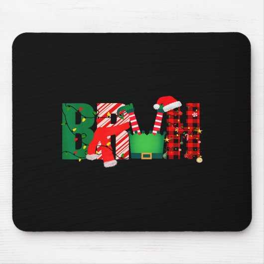 Bruh Funny Christmas For Kids Boys Bruh Xmas Light Mousepad (Vorne)
