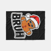 Bruh Funny Christmas Gingerbread Man Teens Boys Ki Fleecedecke (Vorderseite (Horizontal))