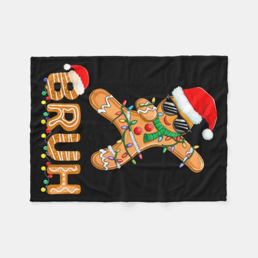 Bruh Funny Christmas Gingerbread Man Teens Boys Ki Fleecedecke (Vorderseite (Horizontal))