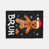 Bruh Funny Christmas Gingerbread Man Teens Boys Ki Fleecedecke (Vorderseite (Horizontal))
