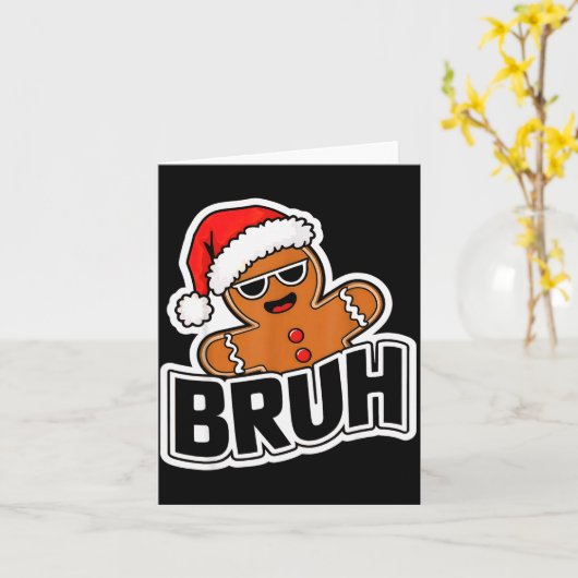 Bruh Funny Christmas Gingerbread Man Teens Boys Ki Karte (Gelbe Blume)
