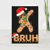 Bruh Funny Christmas Gingerbread Man Teens Boys Ki Karte (Vorderseite)