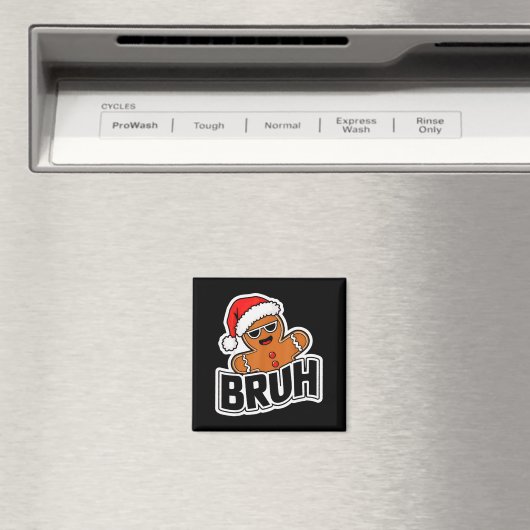Bruh Funny Christmas Gingerbread Man Teens Boys Ki Magnet (In Situ (Geschirrspüler))