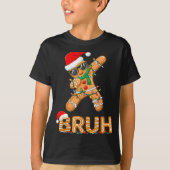 Bruh Funny Christmas Gingerbread Man Teens Boys Ki T-Shirt (Vorderseite)