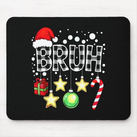 Bruh Funny Christmas Kids Buffalo Plaid Xmas Mousepad (Vorne)