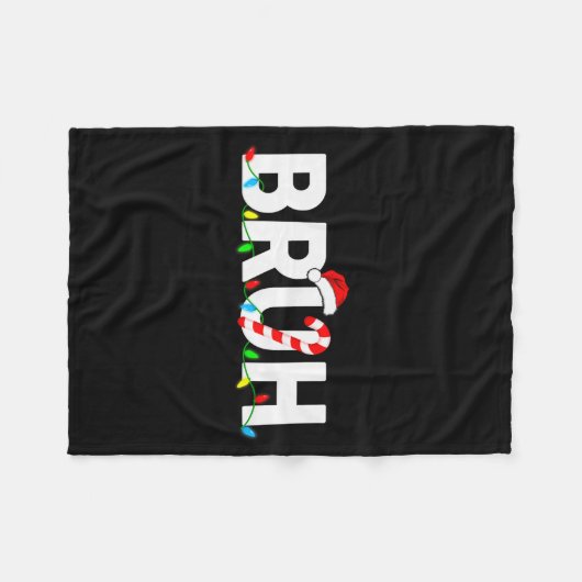 Bruh Funny Christmas Lights Teens Boys Kids Xmas P Fleecedecke (Vorderseite (Horizontal))