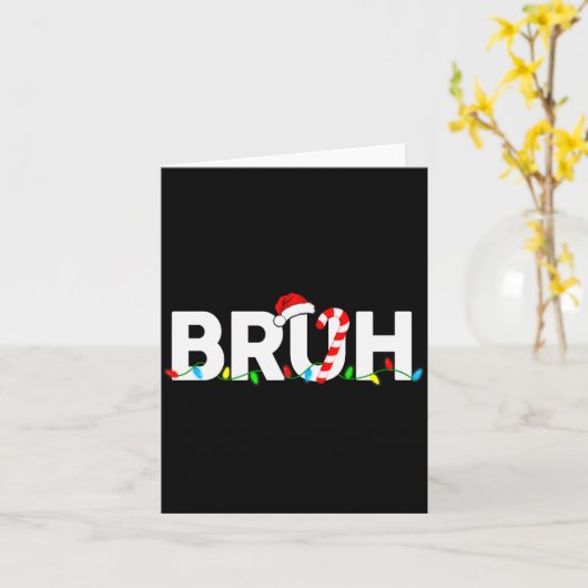 Bruh Funny Christmas Lights Teens Boys Kids Xmas P Karte (Gelbe Blume)