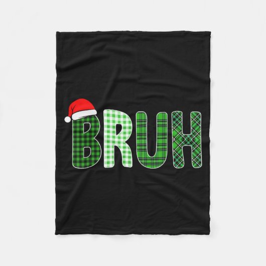 Bruh Funny Christmas Plaid Teen Boys Kids Xmas Bru Fleecedecke (Vorderseite)