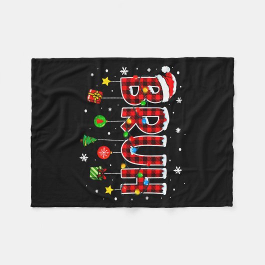 Bruh Funny Christmas Plaid Teens Boys Kids Xmas Pa Fleecedecke (Vorderseite (Horizontal))