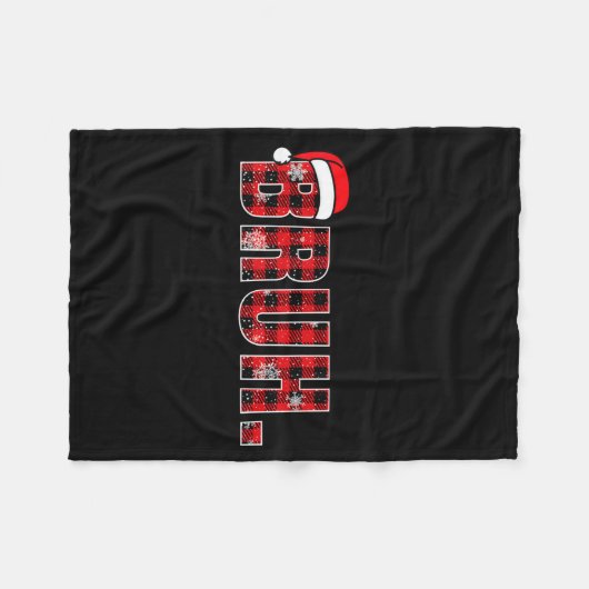 Bruh Funny Christmas Plaid Teens Boys Kids Xmas Pa Fleecedecke (Vorderseite (Horizontal))