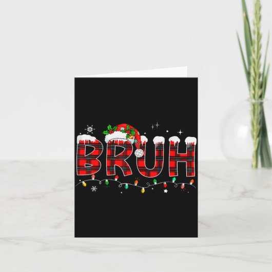 Bruh Funny Christmas Plaid Teens Boys Kids Xmas Pa Karte (Vorderseite)