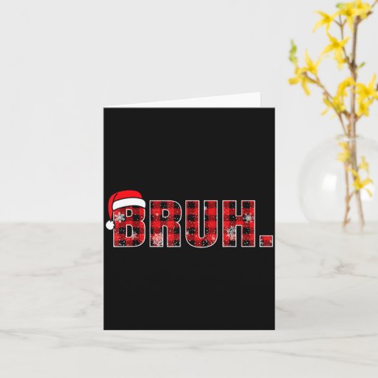 Bruh Funny Christmas Plaid Teens Boys Kids Xmas Pa Karte (Gelbe Blume)