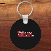 Bruh Funny Christmas Plaid Teens Boys Kids Xmas Pa Schlüsselanhänger (Vorderseite)