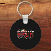 Bruh Funny Christmas Plaid Teens Boys Kids Xmas Pa Schlüsselanhänger (Vorderseite)