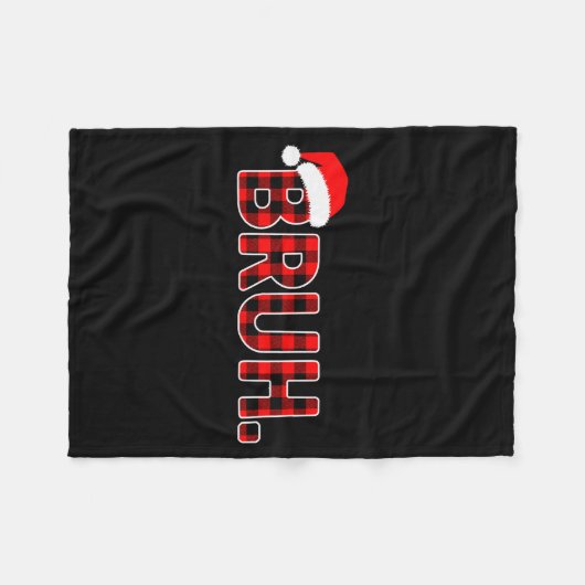 Bruh Funny Christmas Plaid Teens Boys Men Xmas Paj Fleecedecke (Vorderseite (Horizontal))