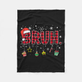Bruh Funny Christmas Red Kariert Teens Boys Kids X Fleecedecke (Vorderseite)