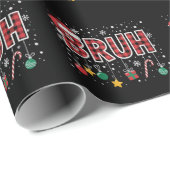 Bruh Funny Christmas Red Kariert Xmas Pajamas Geschenkpapier (Rolleneckpunkt)