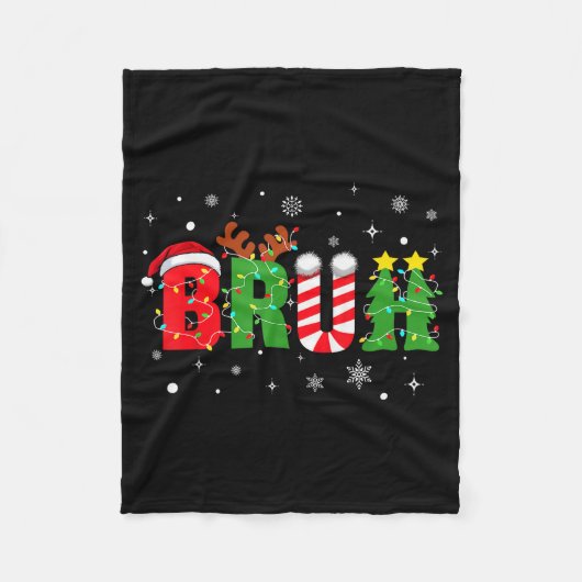 Bruh Funny Christmas Red Plaid Teens Boys Kids Xma Fleecedecke (Vorderseite)