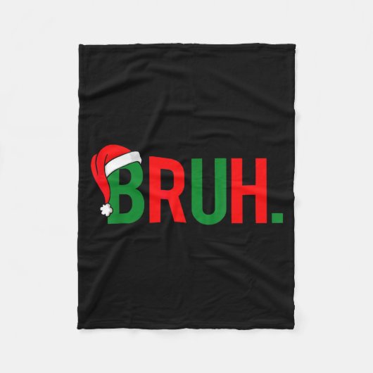 Bruh Funny Christmas Red Plaid Teens Boys Kids Xma Fleecedecke (Vorderseite)