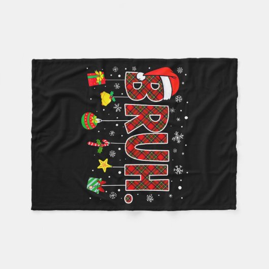 Bruh Funny Christmas Red Plaid Teens Boys Kids Xma Fleecedecke (Vorderseite (Horizontal))