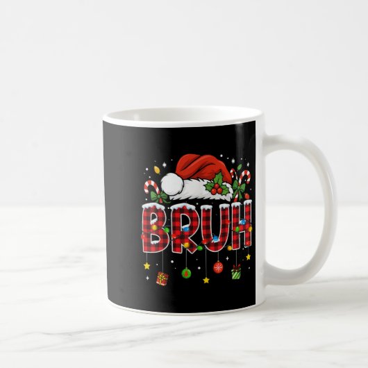 Bruh Funny Christmas Red Plaid Teens Boys Kids Xma Kaffeetasse (Rechts)