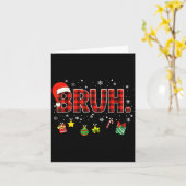 Bruh Funny Christmas Red Plaid Teens Boys Kids Xma Karte (Gelbe Blume)