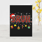 Bruh Funny Christmas Red Plaid Teens Boys Kids Xma Karte (Gelbe Blume)