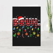 Bruh Funny Christmas Red Plaid Teens Boys Kids Xma Karte (Vorderseite)