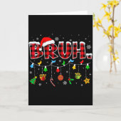 Bruh Funny Christmas Red Plaid Teens Boys Kids Xma Karte (Gelbe Blume)