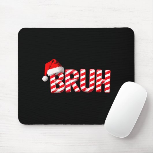Bruh Funny Christmas Red Plaid Teens Boys Kids Xma Mousepad (Mit Mouse)