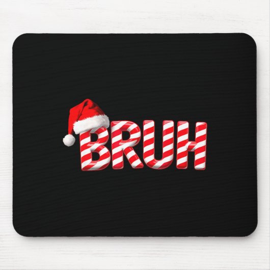 Bruh Funny Christmas Red Plaid Teens Boys Kids Xma Mousepad (Vorne)