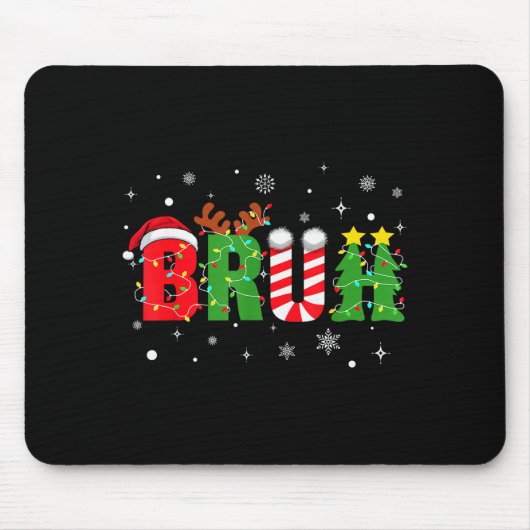 Bruh Funny Christmas Red Plaid Teens Boys Kids Xma Mousepad (Vorne)