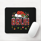 Bruh Funny Christmas Red Plaid Teens Boys Kids Xma Mousepad (Mit Mouse)