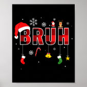 Bruh Funny Christmas Red Plaid Teens Boys Kids Xma Poster (Vorne)