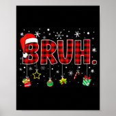 Bruh Funny Christmas Red Plaid Teens Boys Kids Xma Poster (Vorne)