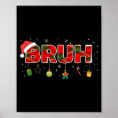 Bruh Funny Christmas Red Plaid Teens Boys Kids Xma Poster (Vorne)