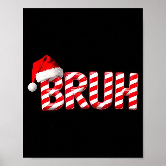 Bruh Funny Christmas Red Plaid Teens Boys Kids Xma Poster (Vorne)