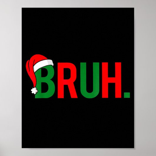 Bruh Funny Christmas Red Plaid Teens Boys Kids Xma Poster (Vorne)