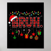 Bruh Funny Christmas Red Plaid Teens Boys Kids Xma Poster (Vorne)